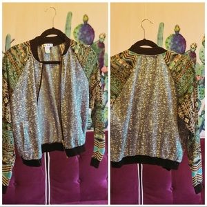 90’s print sleeve jacket